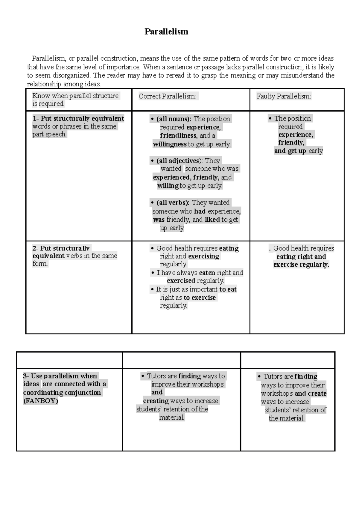 Parallelism - Parallelism Parallelism, or parallel construction, means ...