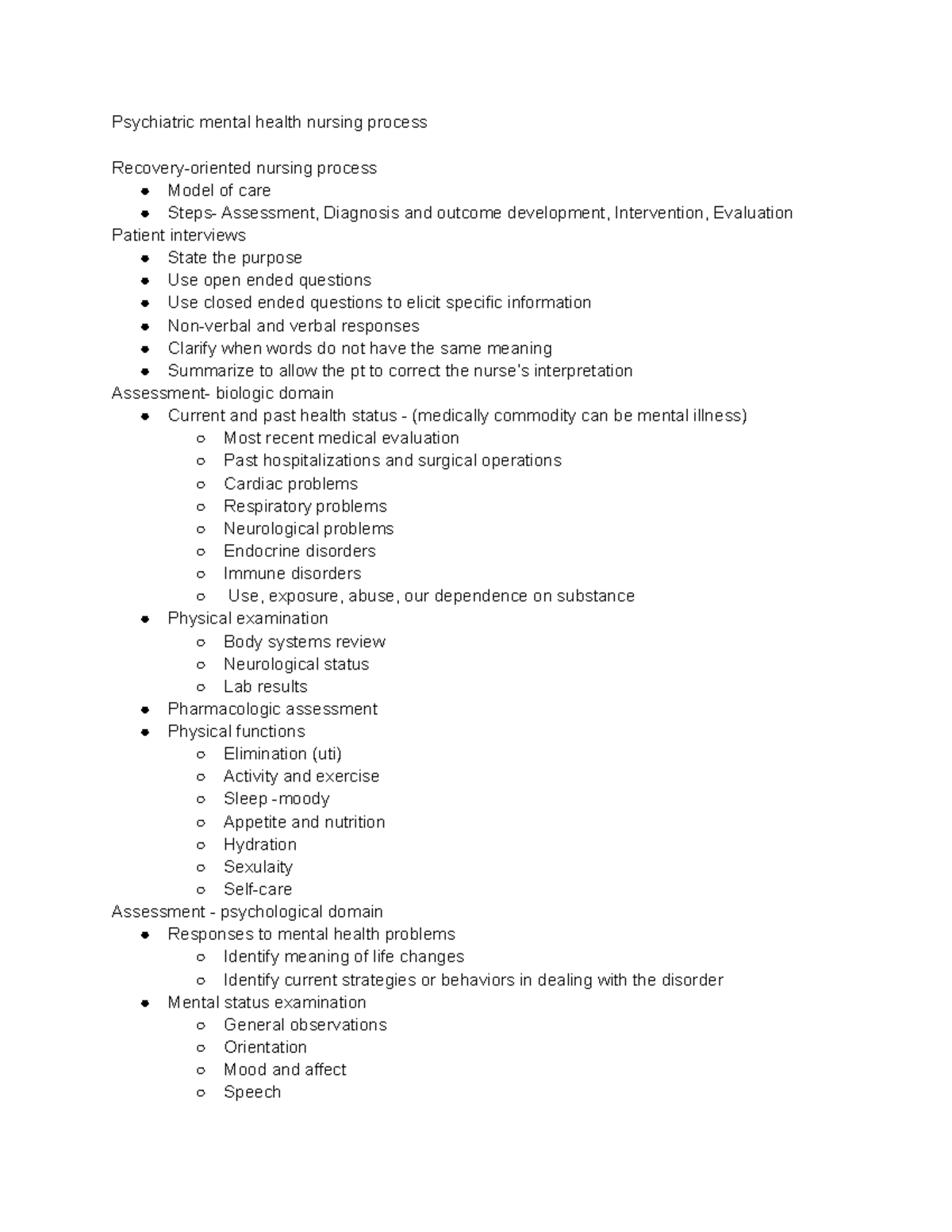 Chp 10 psychatric mental health nursing process - Psychiatric mental ...