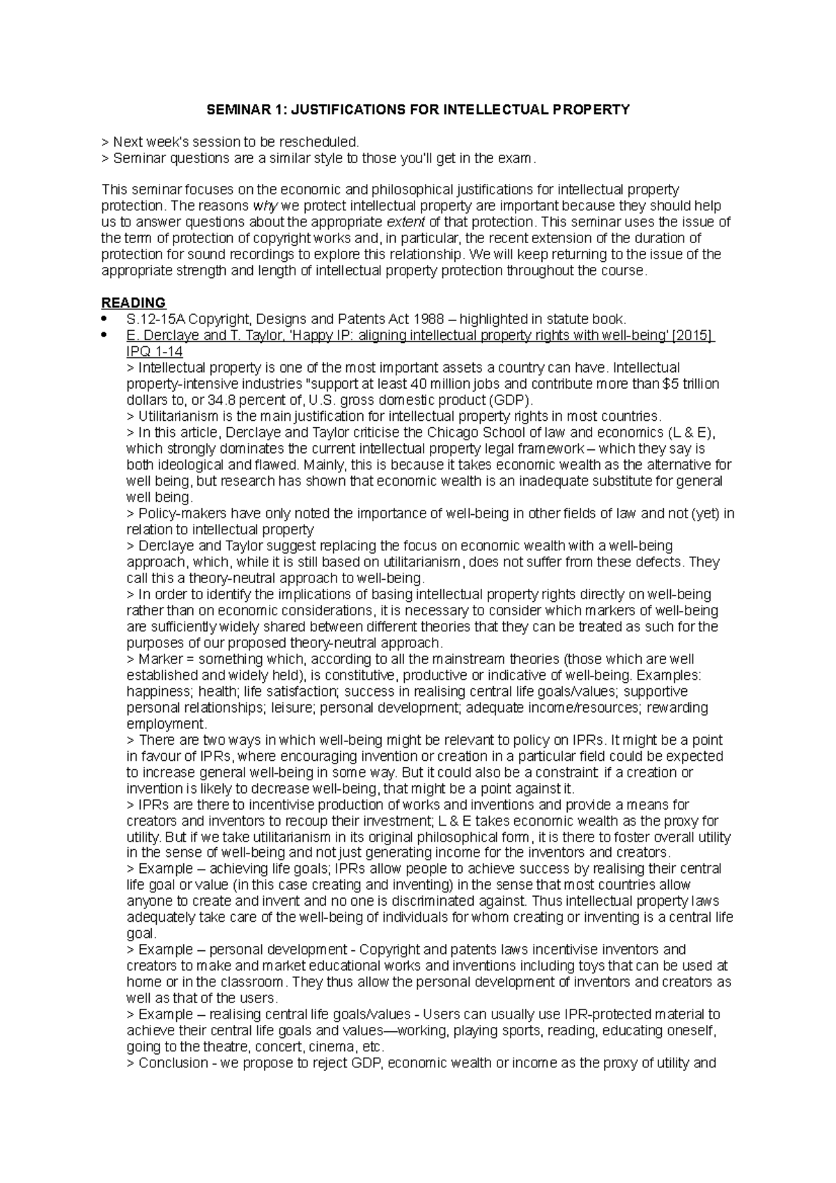 IP - Seminar 1 - Sem 1 note.s - SEMINAR 1: JUSTIFICATIONS FOR ...