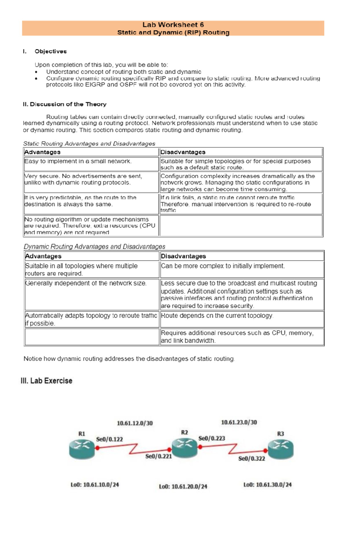 Static-and-Dynamic-Routing - Lab Worksheet 6 Static and Dynamic (RIP ...