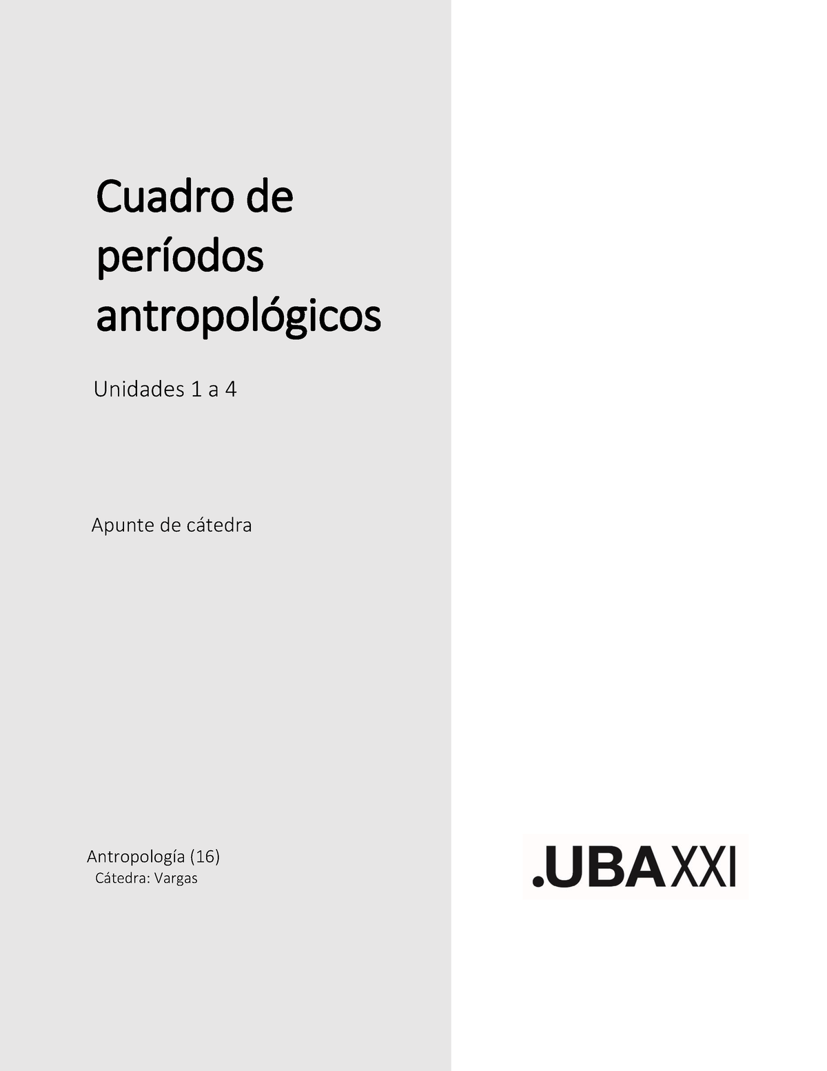 Cuadro Períodos Antropológicos - Antropología - UBA - Studocu