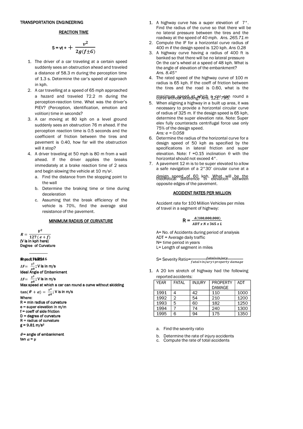 transportation engineering essay