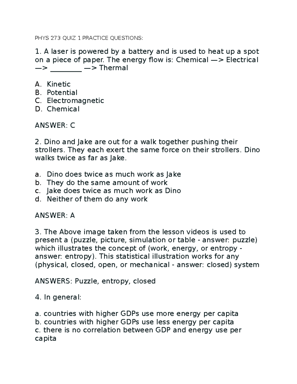 PHYS 273 QUIZ 1 Practice Questions - PHYS 273 QUIZ 1 PRACTICE QUESTIONS ...