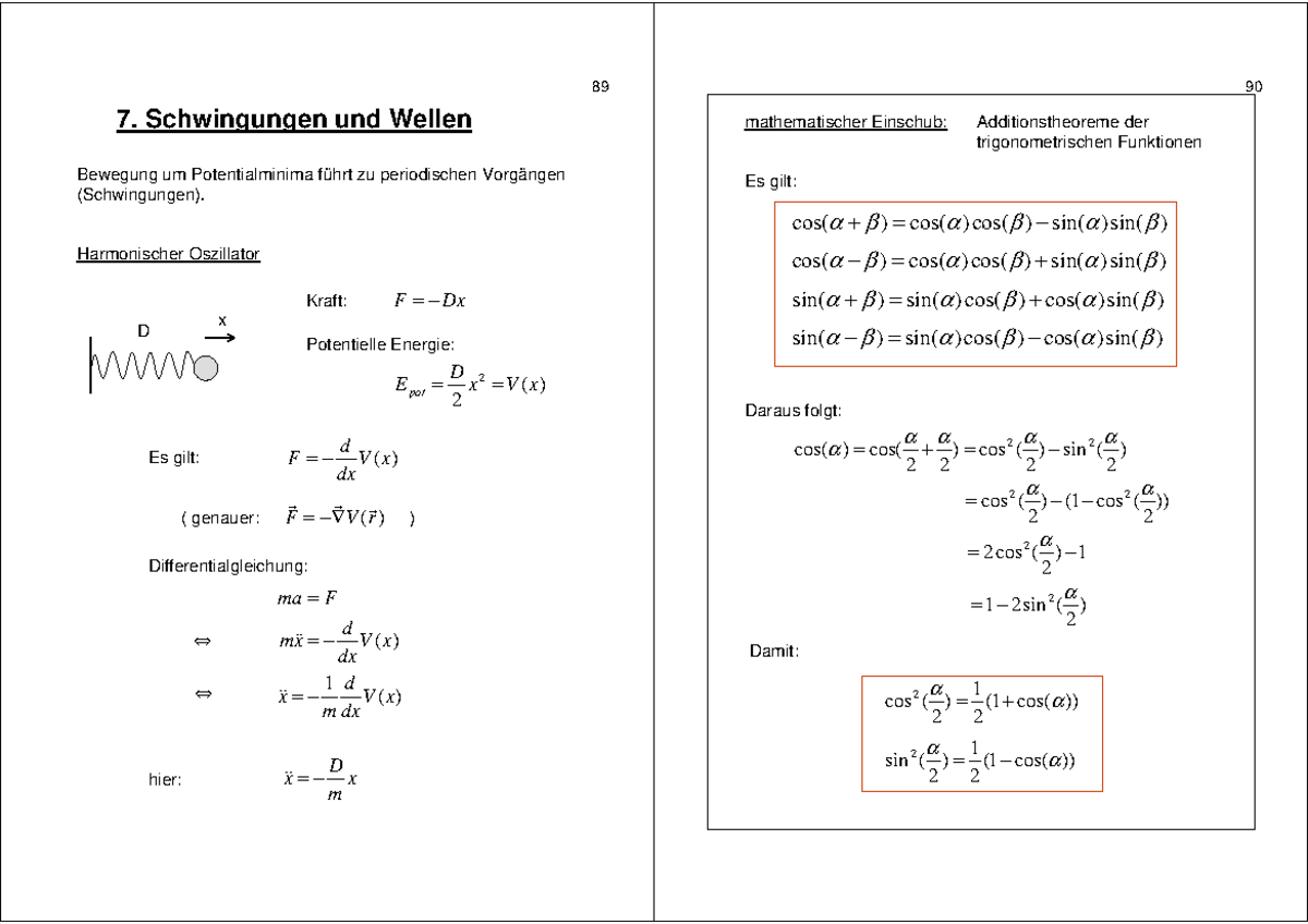 Schwingungen Und Wellen - 7. Schwingungen Und Wellen Bewegung Um ...