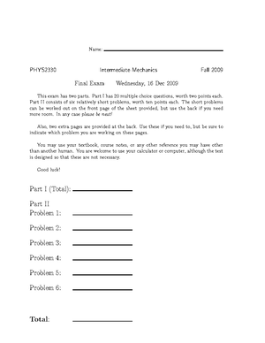 PHYS 4210 Quizzes S10 - Back exam - PHYS4210 Electromagnetic Theory ...