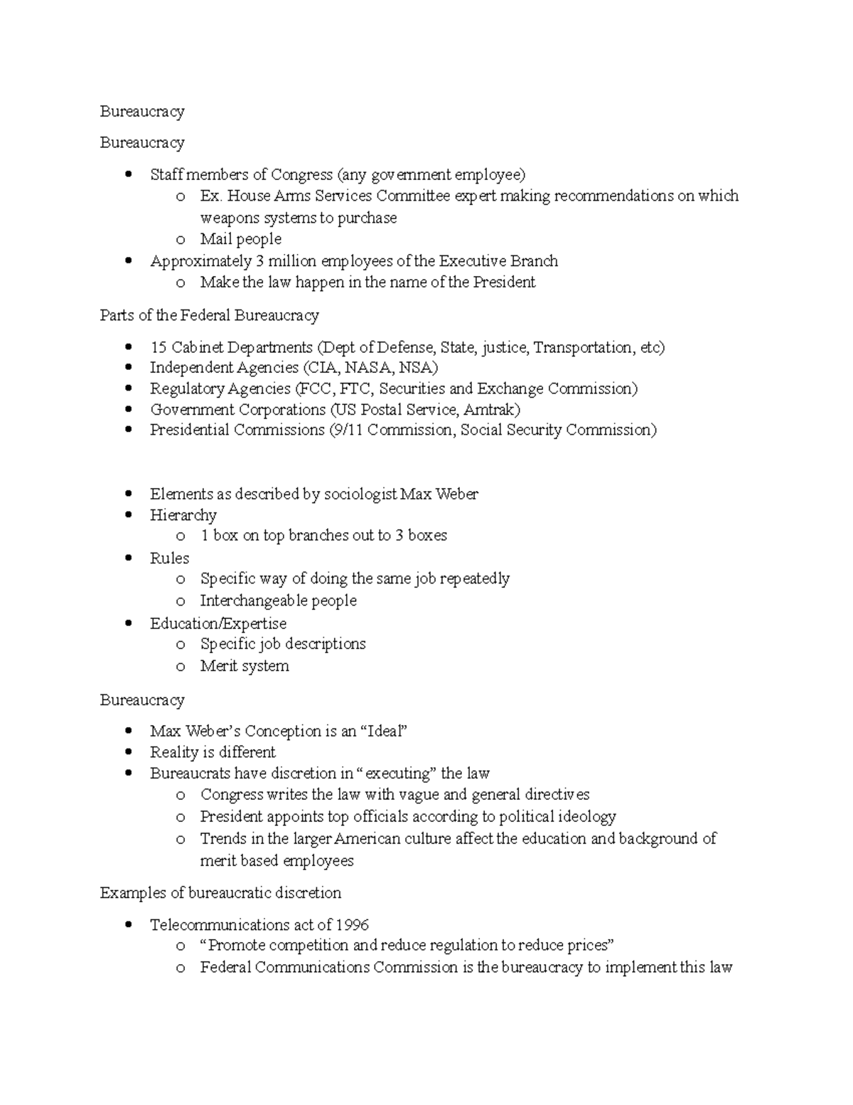 POSC 100 - Lecture 7 - Bureaucracy Bureaucracy Staff Members Of ...