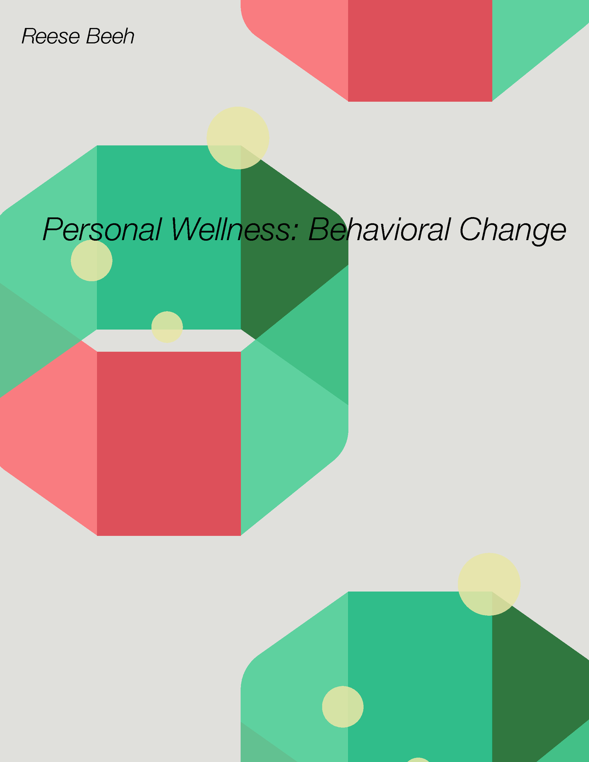 Personal Wellness Behavioral Change - After Consulting The USDA DRI ...