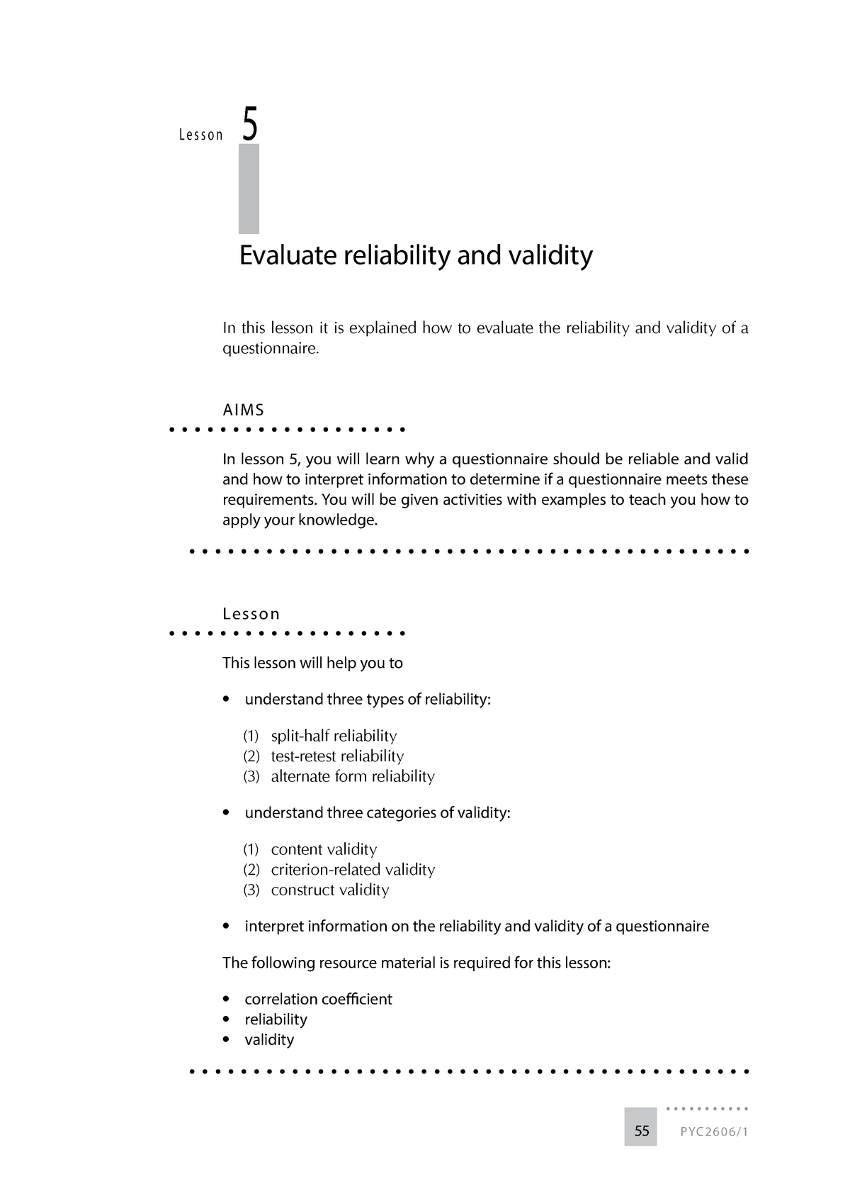 evaluate the reliability and validity of own literature review