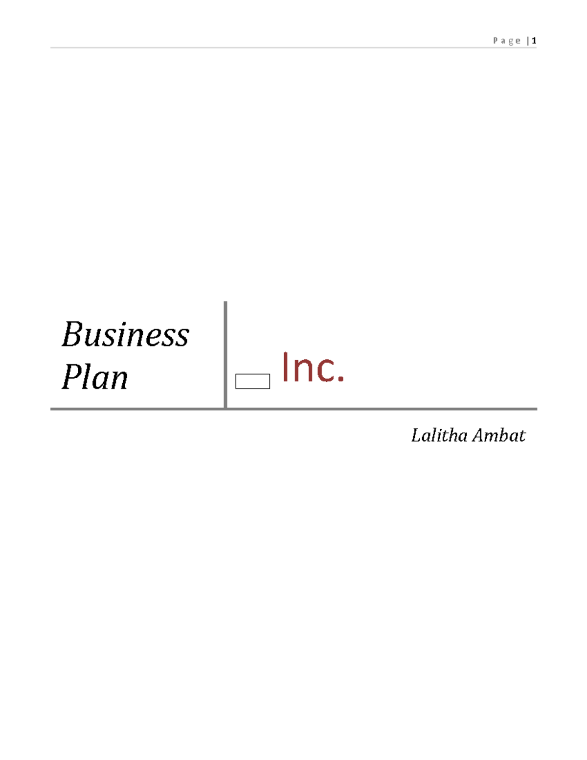 business plan task 1