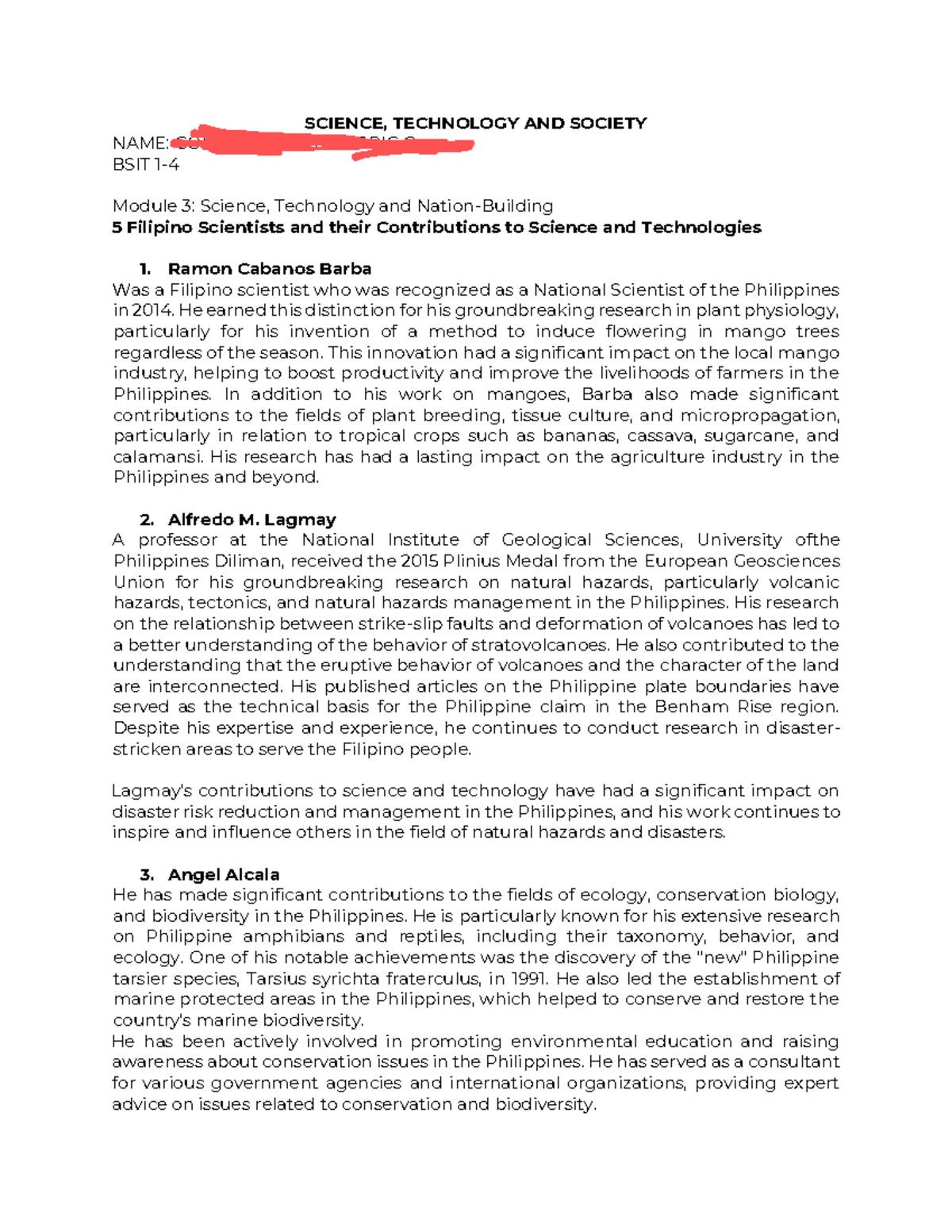 STS Module 3 copy - SCIENCE, TECHNOLOGY AND SOCIETY NAME: GOLIMLIM ...