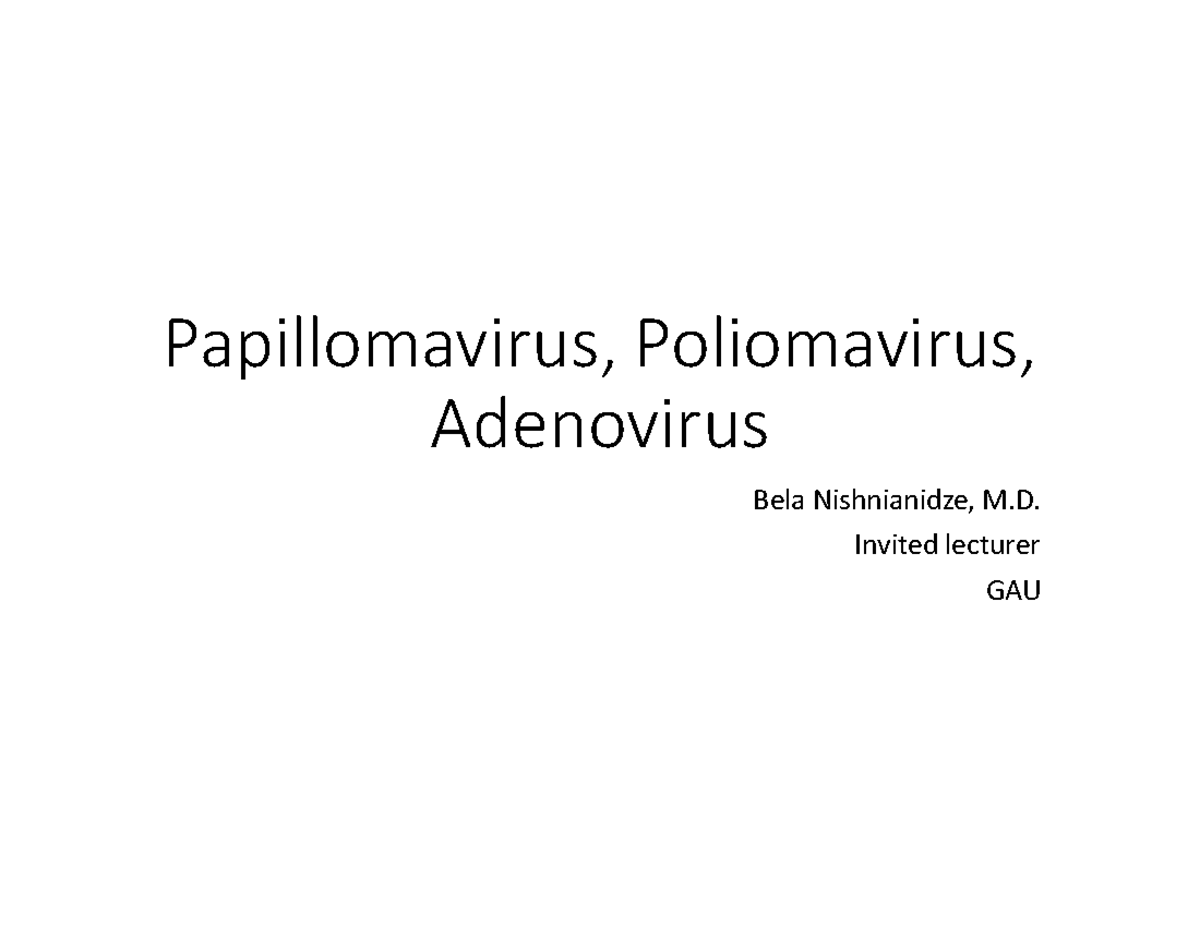 Combinepdf - microbiology notes - Papillomavirus, Poliomavirus ...