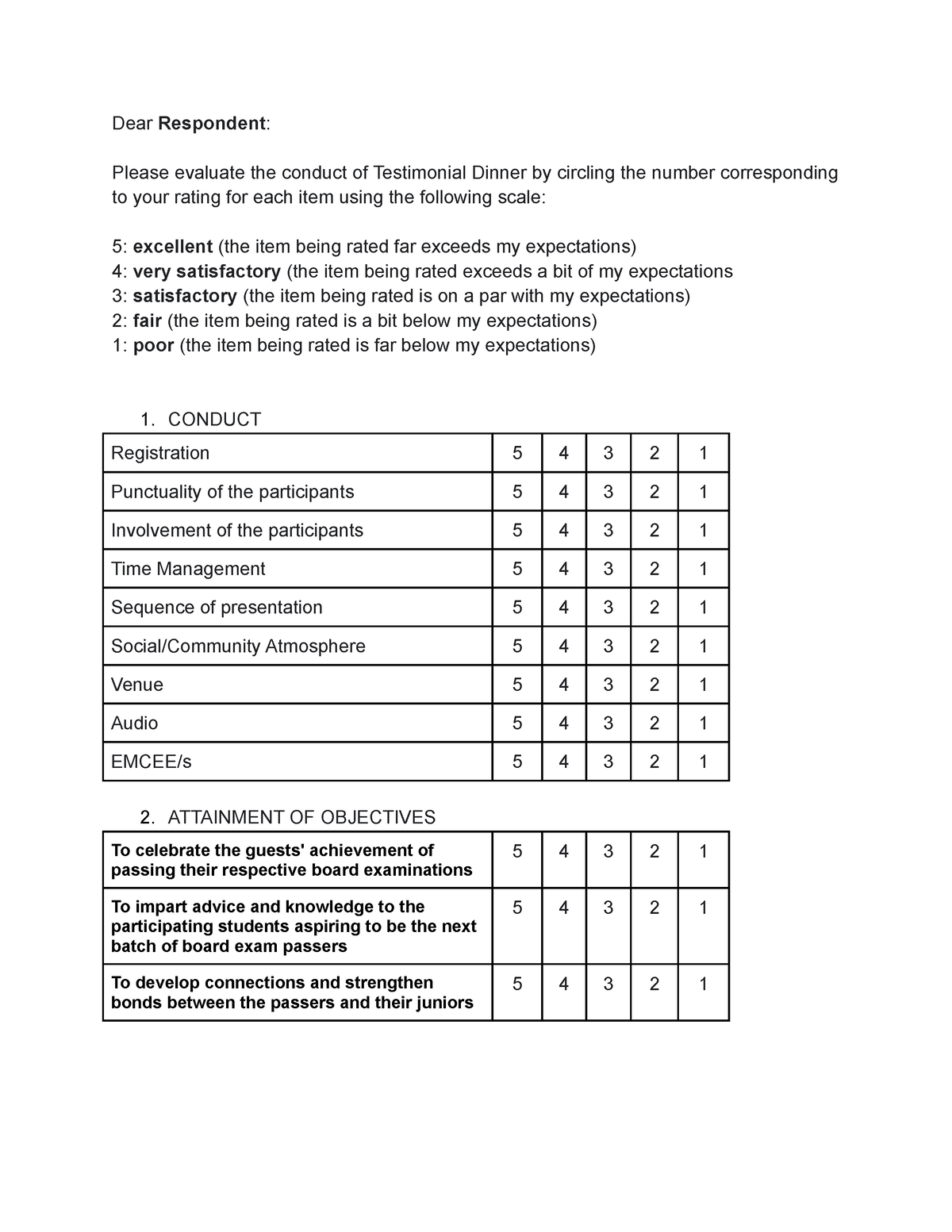 Eval tool - Please read - Dear Respondent: Please evaluate the conduct ...