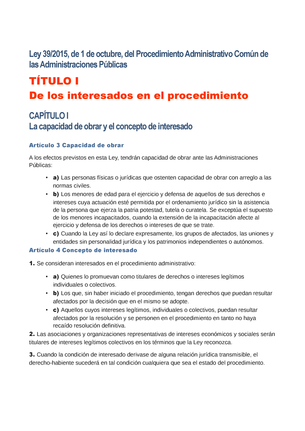 Temas 5-6-7-8 Y 9 Ley 39-2015 - Ley 39/2015, De 1 De Octubre, Del ...