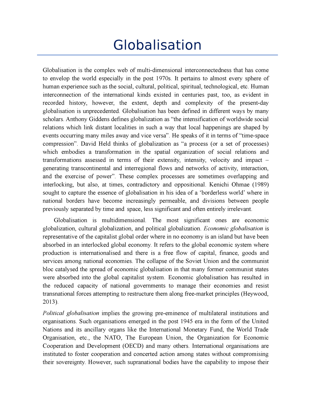 phd thesis in globalisation