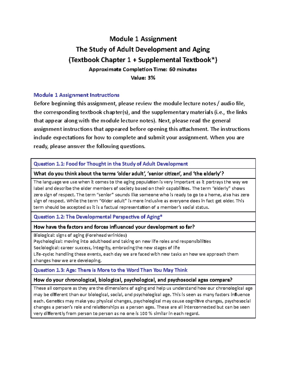 Module 1 Assignment - Full - Module 1 Assignment The Study Of Adult ...