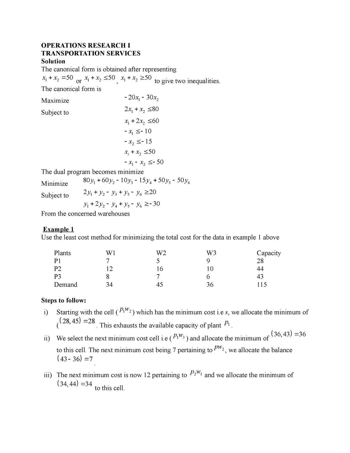 operations research chapter 3 solutions