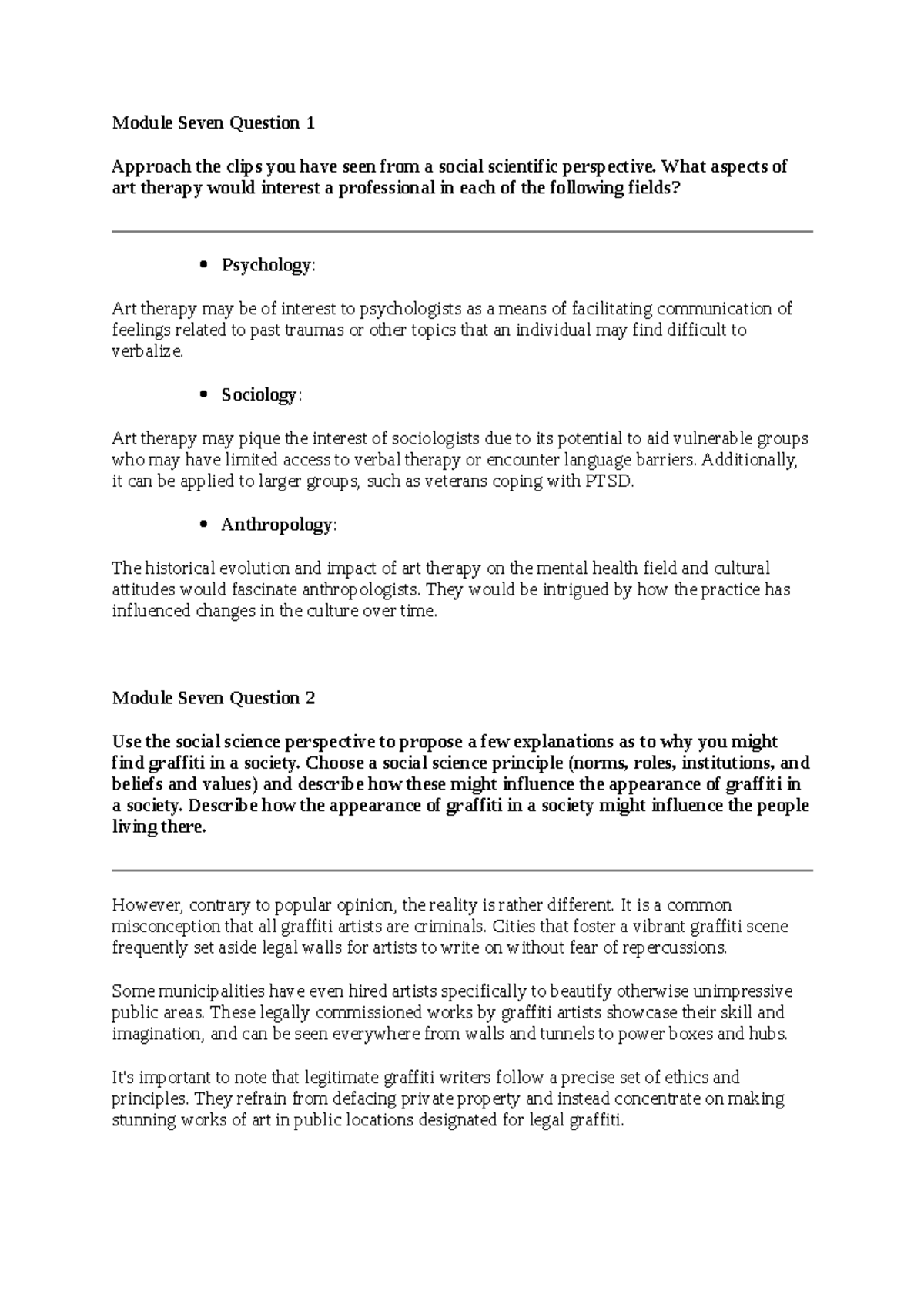 SCS 200 Applied Social Sciences 7 - Module Seven Question 1 Approach ...