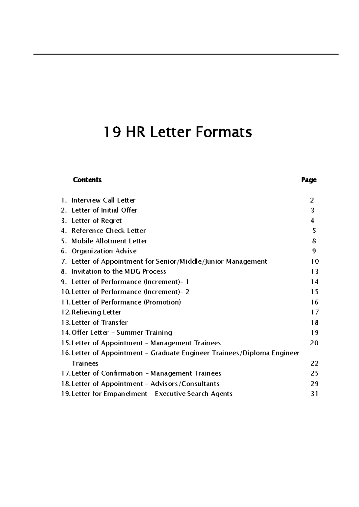 HR Letter Format - 19 HR Letter Formats Interview Call Letter Contents ...