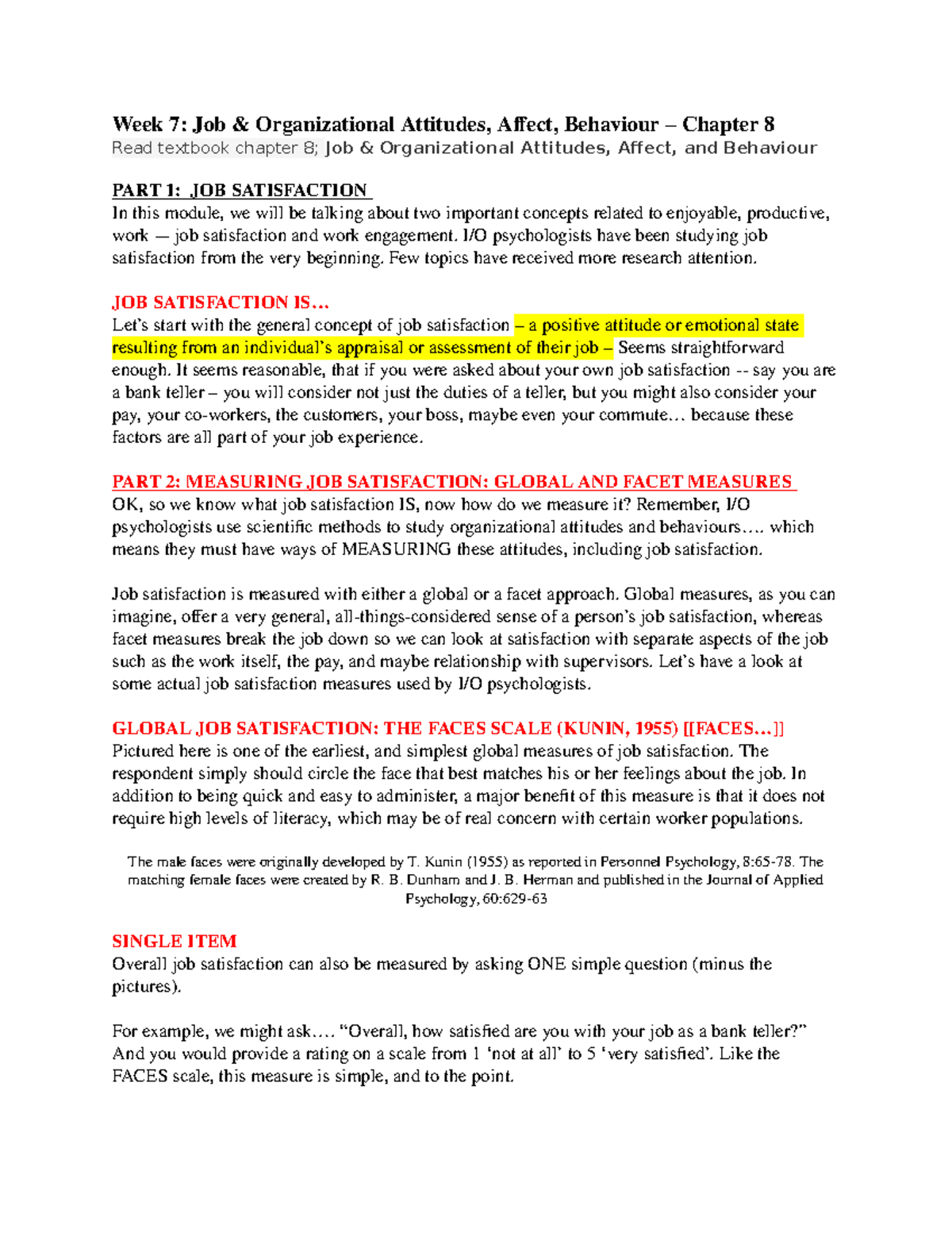Week 7 Job and Organizational Attitudes - Week 7: Job & Organizational ...