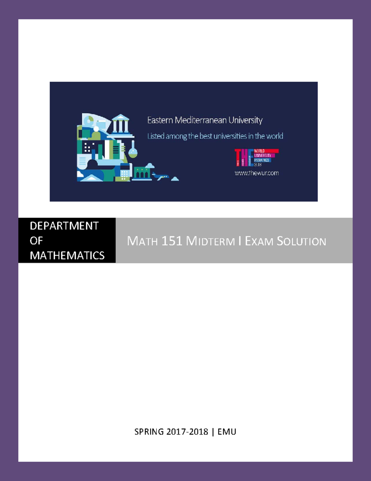 17-18 spring midterm 1 - past exams - SPRING 2017-2018 | EMU DEPARTMENT ...