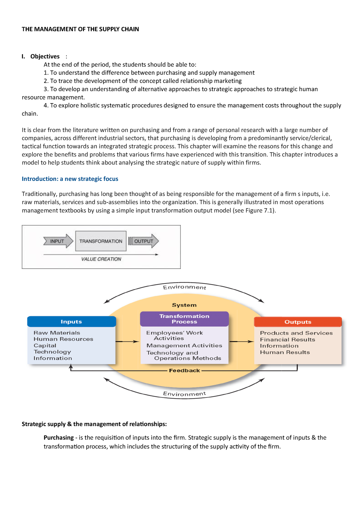 THE Management OF THE Supply Chain - THE MANAGEMENT OF THE SUPPLY CHAIN ...