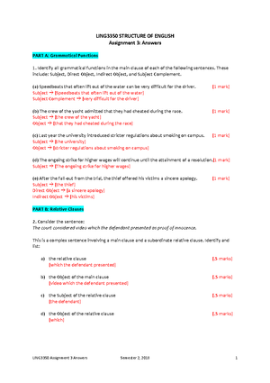 Ass 3 Answers 18 Ling3350 Assessment Studocu