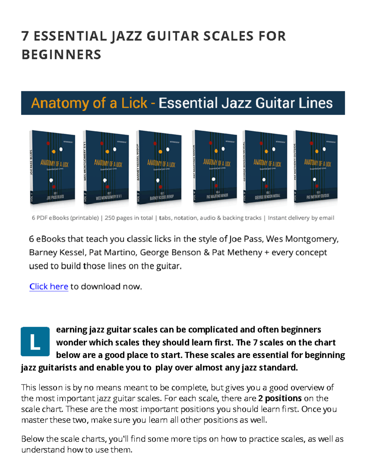 7 Essential Guitar Scales For Beginners L 7 ESSENTIAL JAZZ GUITAR