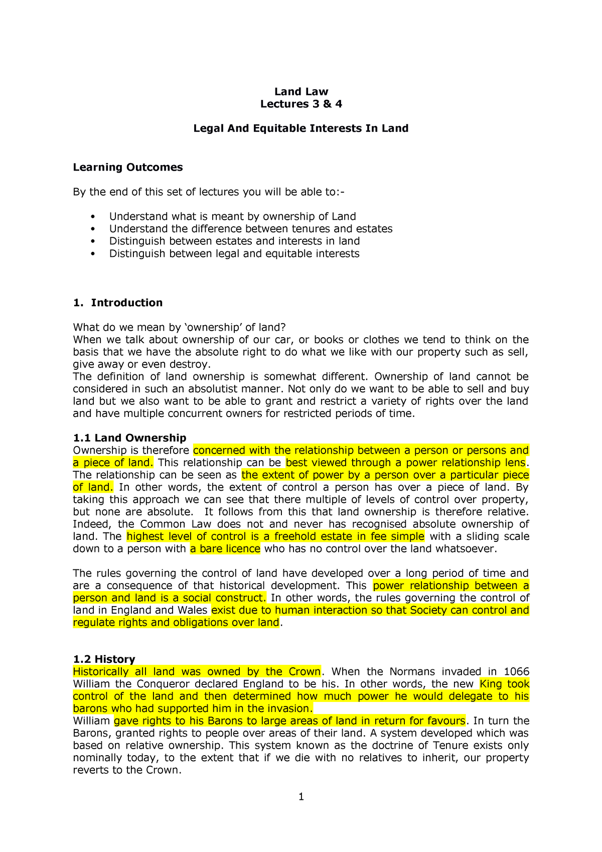 assignment of equitable interest in land