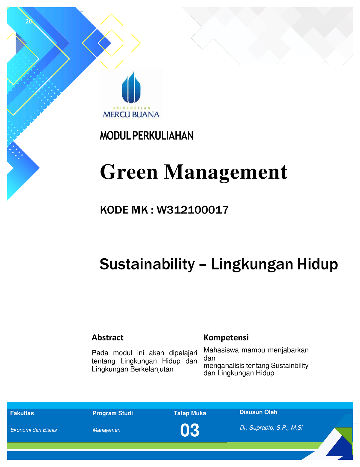 Green Management (Sustainability – Lingkungan Hidup) - 2022 1 ...