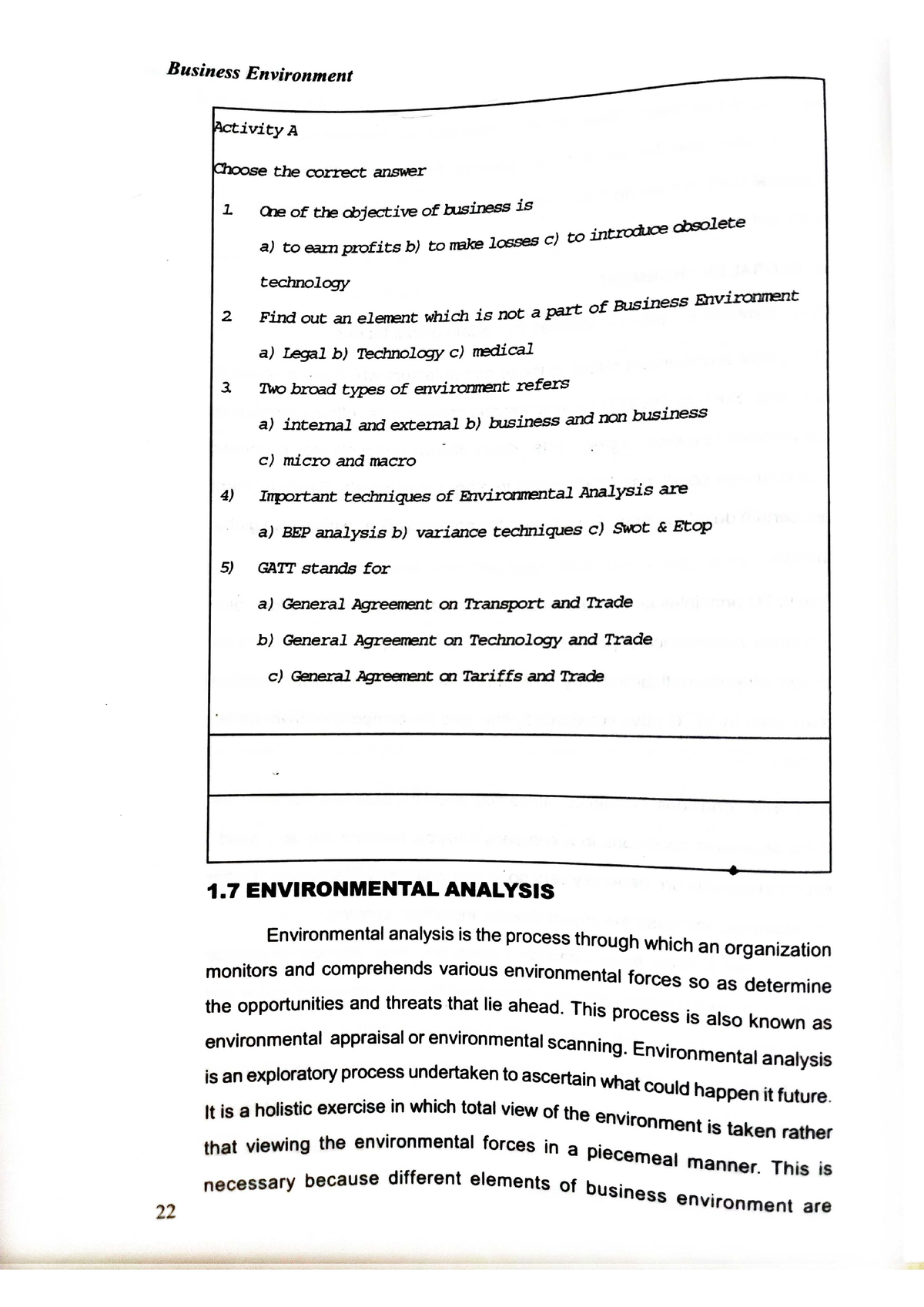 case study of chapter business environment