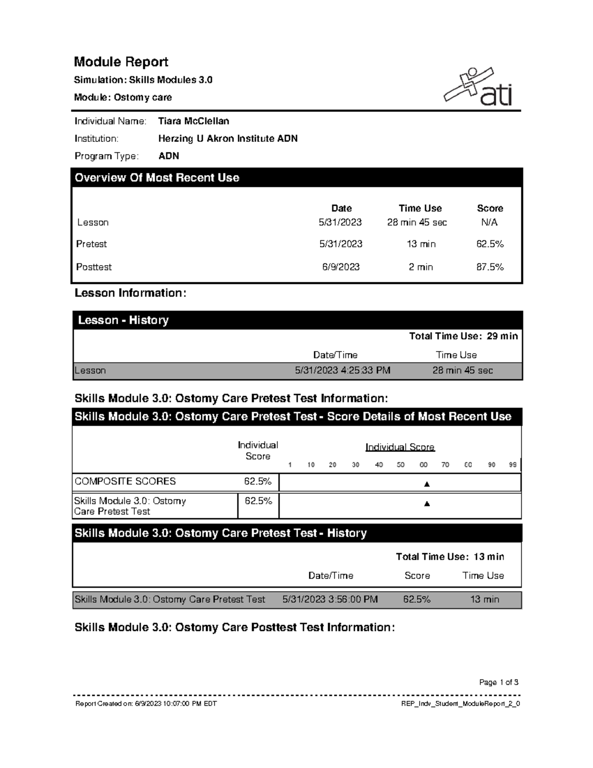 Ostomy module report simulation skills modules 3 module ostomy