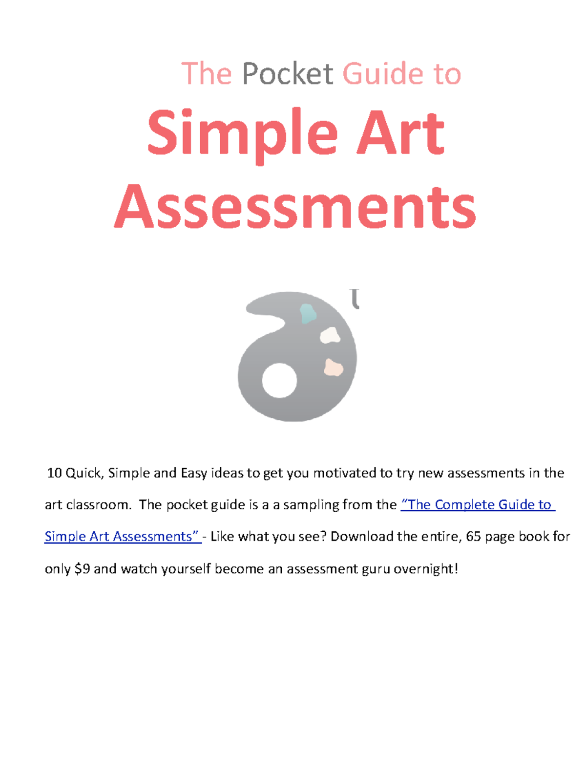 Example pocket guide to simple art assessments The Pocket Guide to