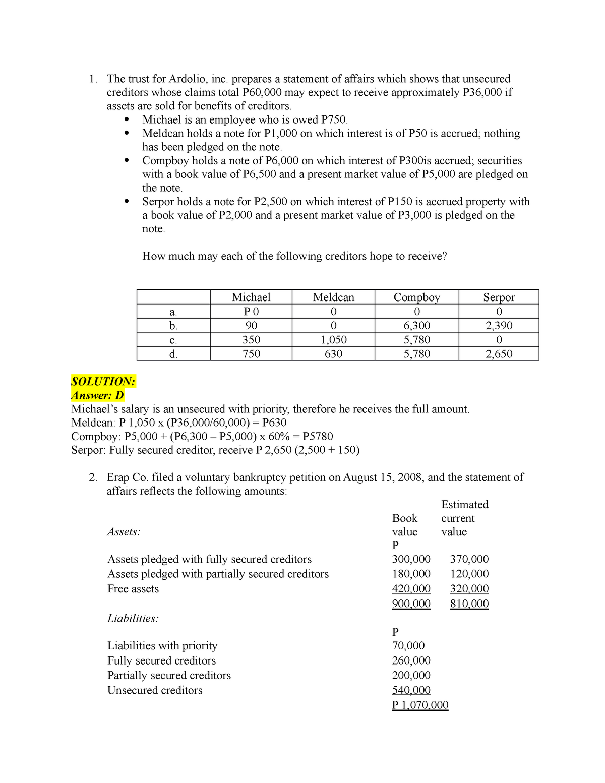 Corporation Liquidation The Trust For Ardolio Inc Prepares A 