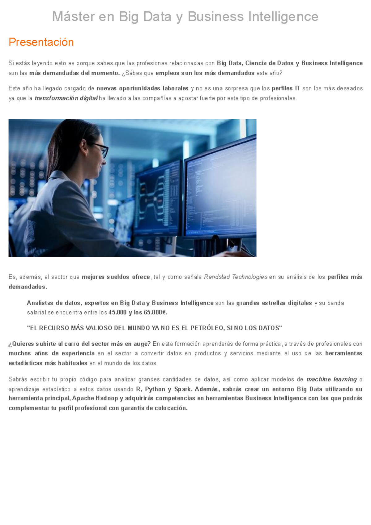 Máster en Big Data y Business Intelligence - Máster en Big Data y ...