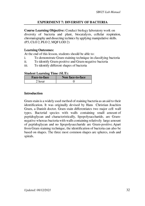 lab report experiment 7 sb025