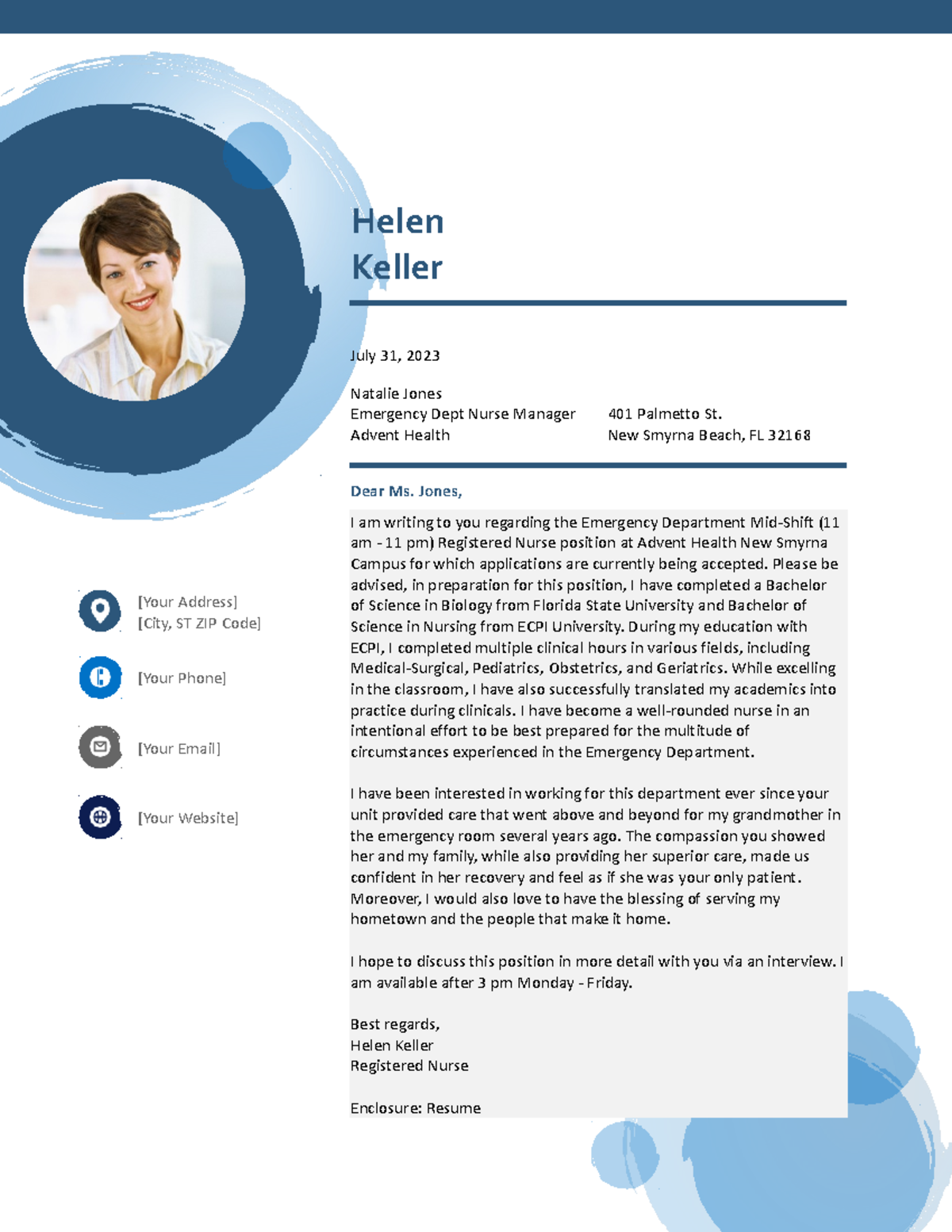 Cover Letter Example - Helen Keller July 31, 2023 Natalie Jones ...