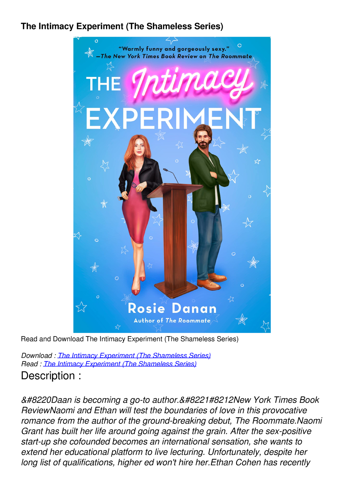 the intimacy experiment big w