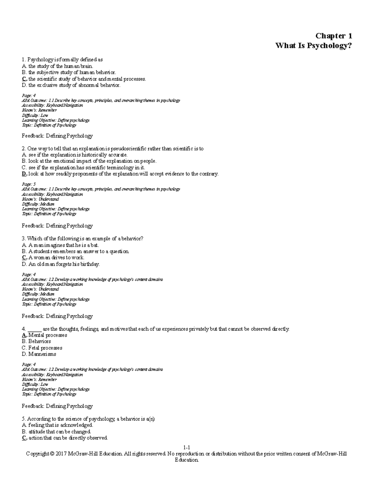 Chapter 1 What Is Psychology - Chapter 1 What Is Psychology? Psychology ...