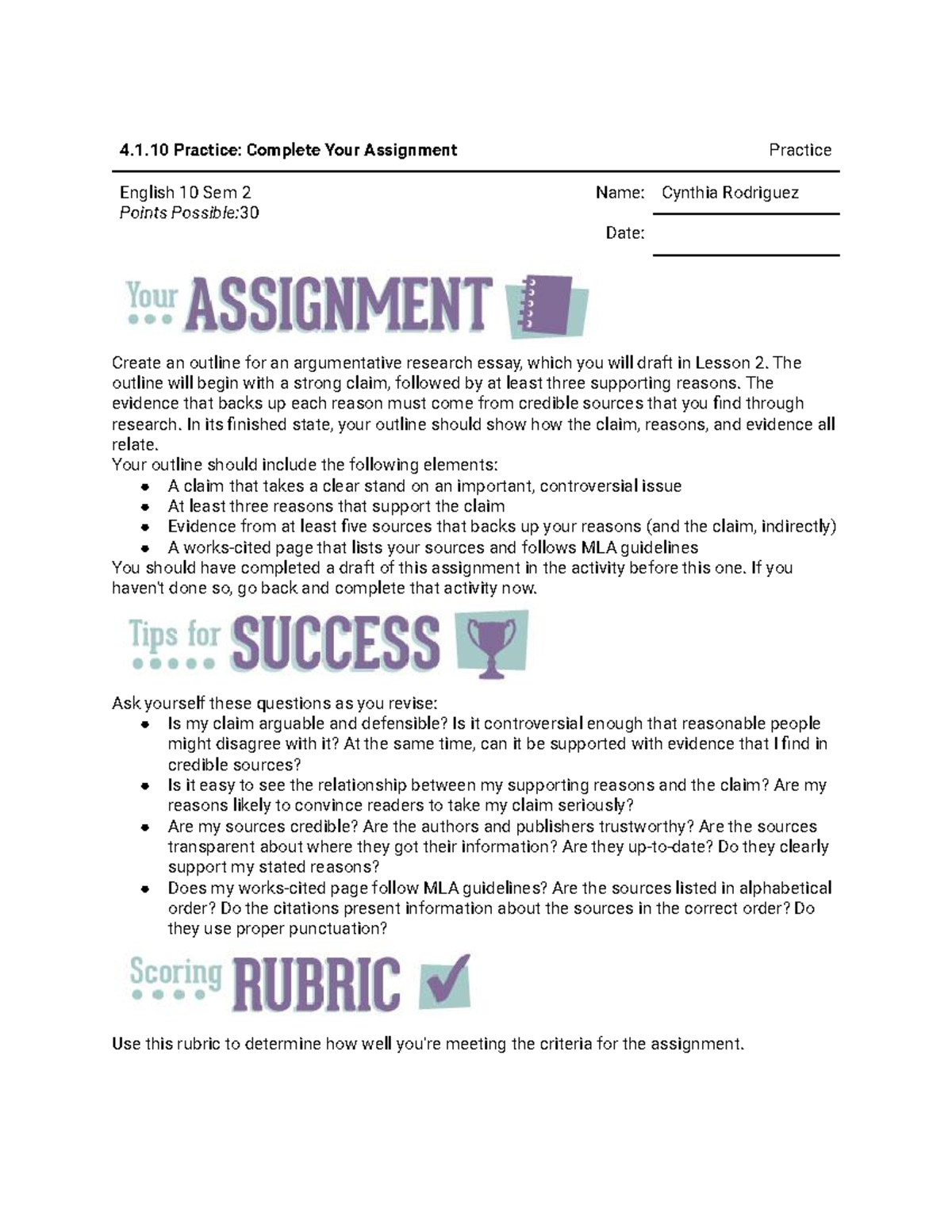 4.1.10 practice complete your assignment apex