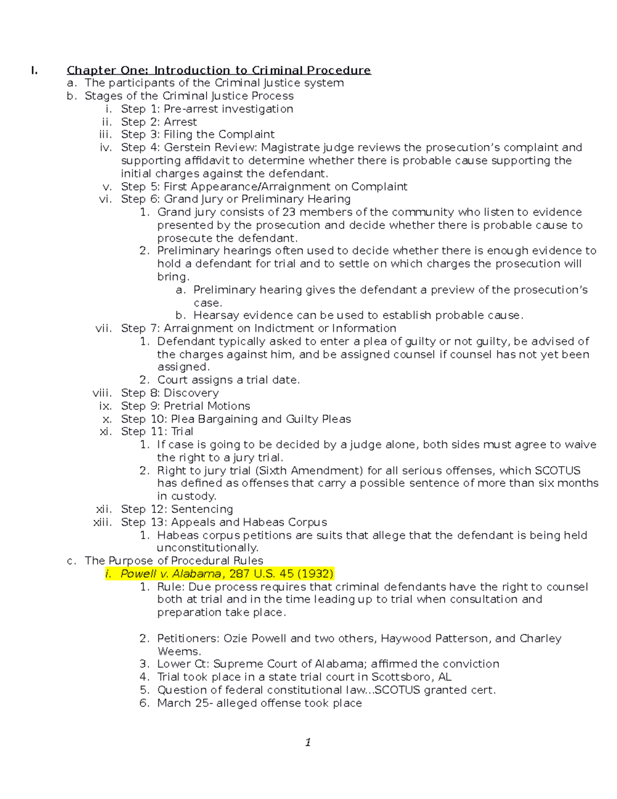 The Crim Pro Outline - Criminal procedure - LAWW 4073 - UArk - Studocu