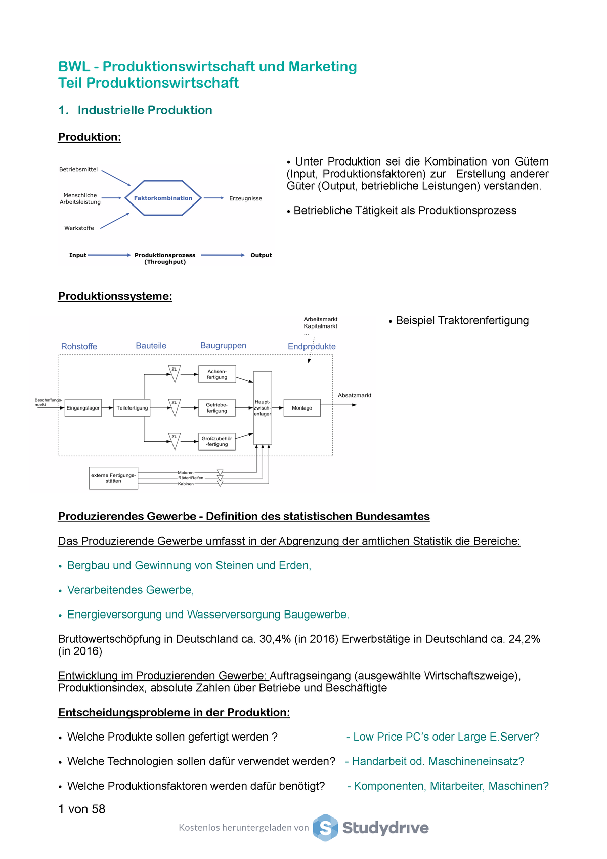 BWL PM - Produktionswirtschaft Komplett - BWL - Produktionswirtschaft ...