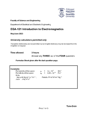EGA 121 Exam example guidelast - PRIFYSGOL ABERTAWE SWANSEA UNIVERSITY ...