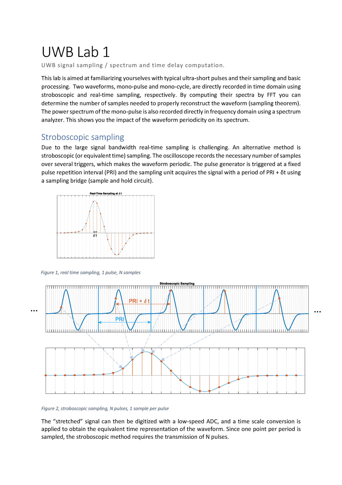 UWB Lab 1 Assignment 2022 - UWB Lab 1 UWB Signa L Sam Pli Ng / Spectrum ...