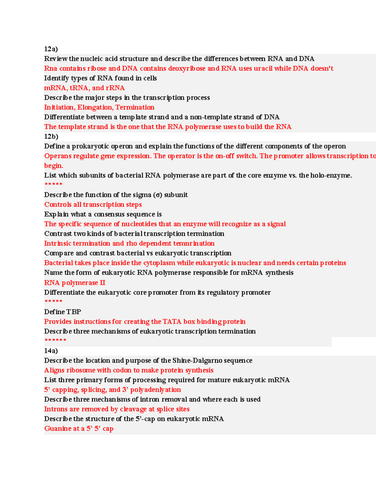 Objectives 12a) Review the nucleic acid structure and