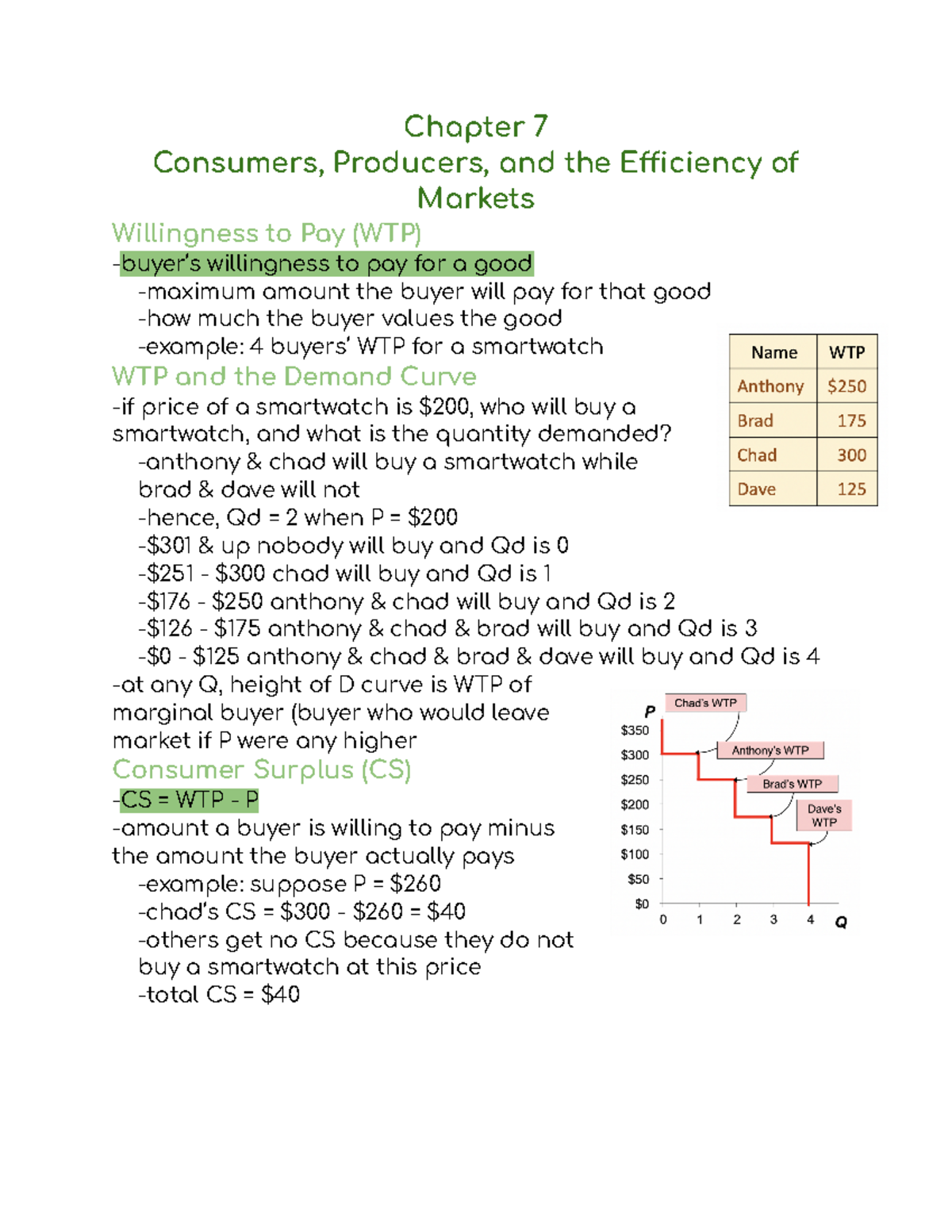 ECON 101 Chapter 7 Notes - Chapter 7 Consumers, Producers, And The ...