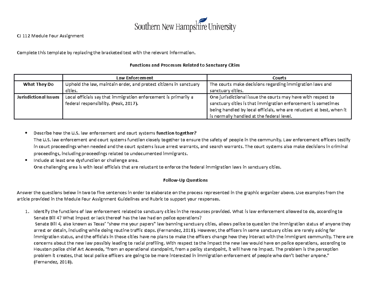 CJ 112 Module Four Assignment Template - CJ 112 Module Four Assignment ...