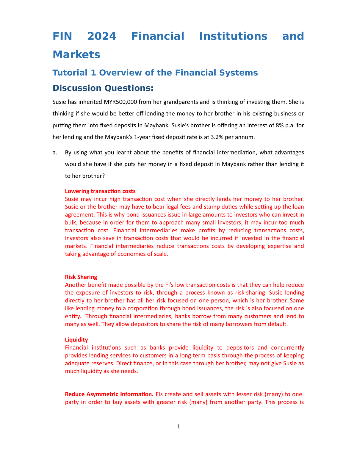 Tutorial 1 Week 2 Overview Of The Financial Systems FIN 2024   Thumb 1200 1553 