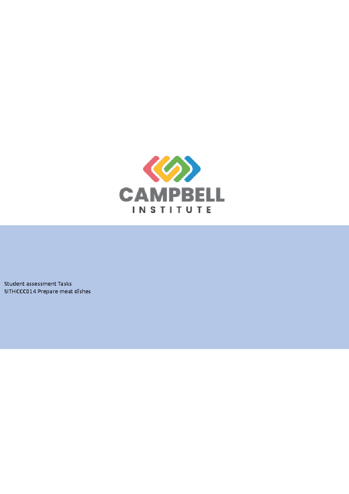 Sithccc 014 Student Assessment Tasks Student assessment Tasks SITHCCC014 Prepare meat dishes