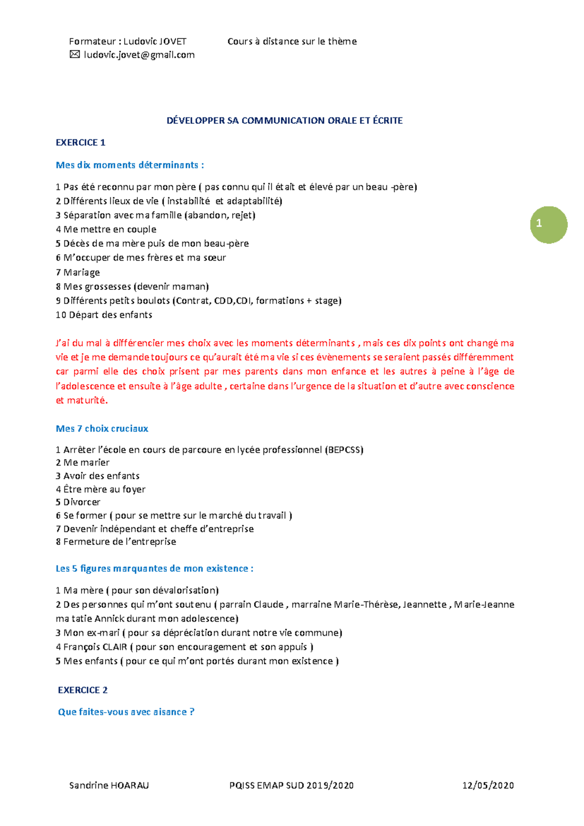 Developper sa communication ecrite et orale - ludovic@gmail 1 ...