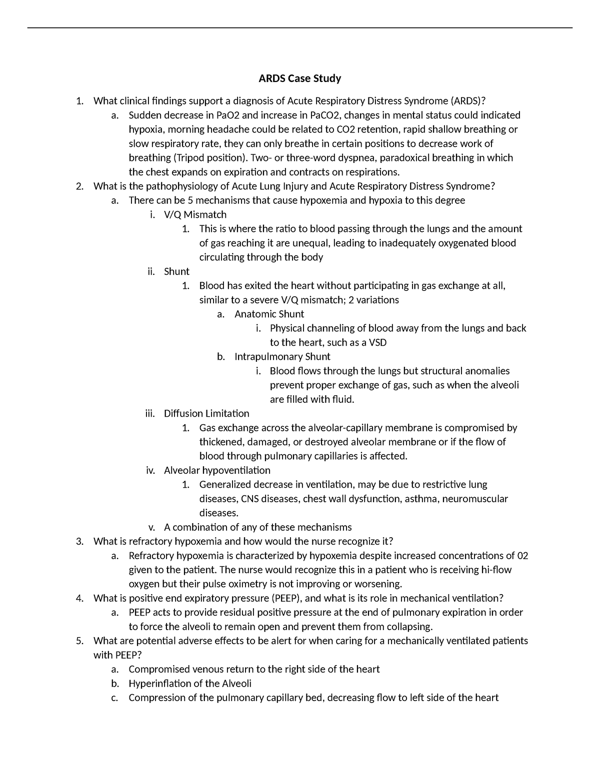 ards case study for nursing students